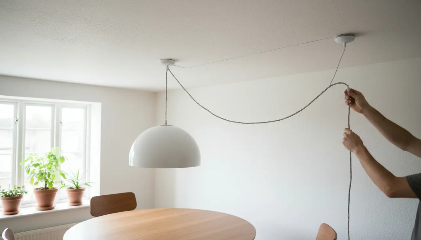 Hanglamp verplaatsen zonder boren