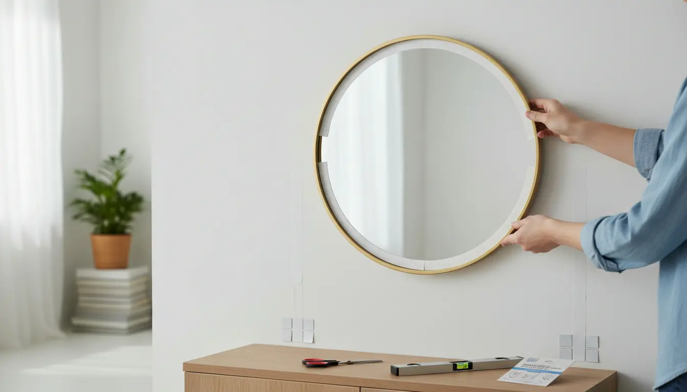Spiegel ophangen zonder boren