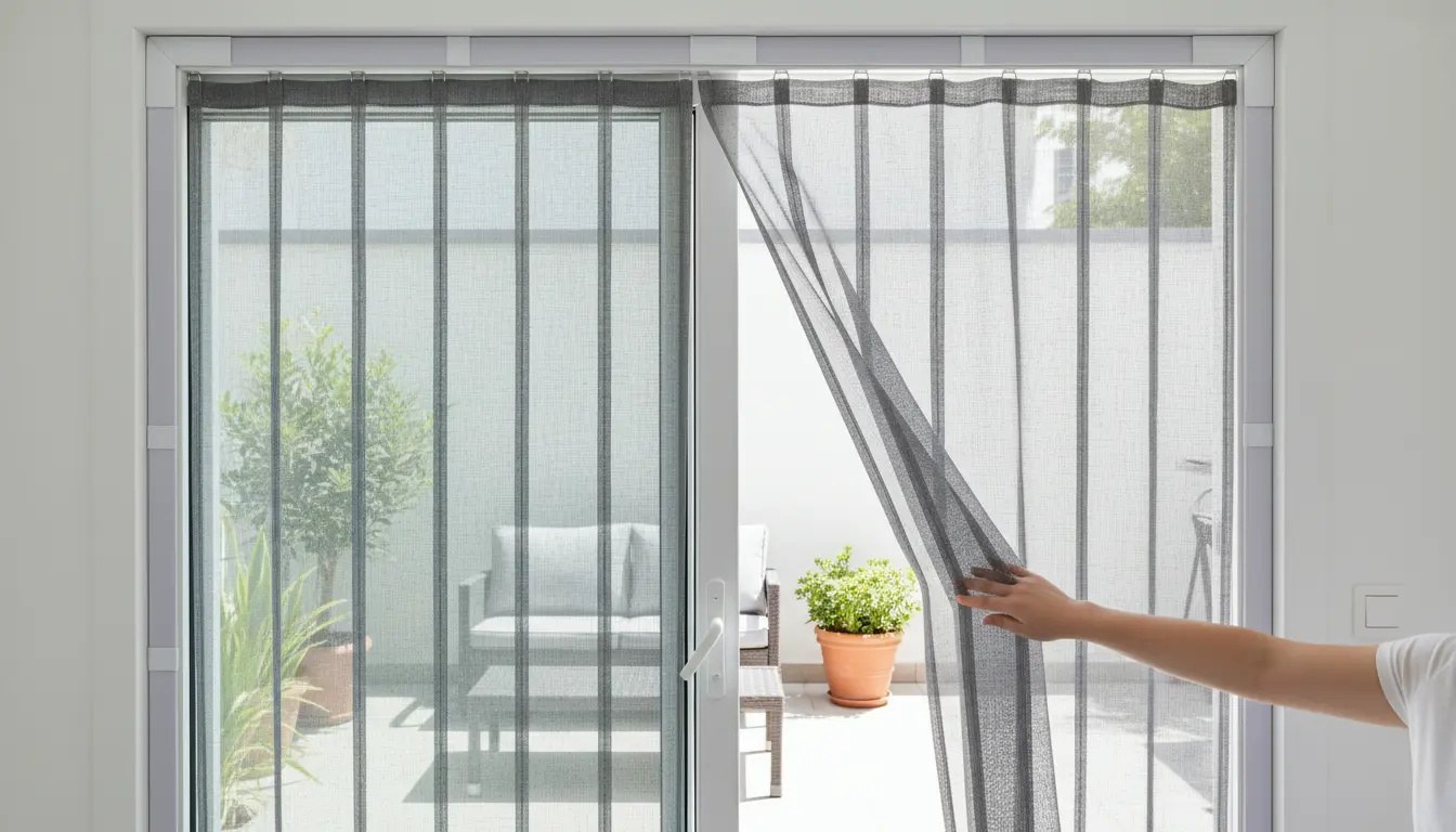 Vliegengordijn schuifpui zonder boren