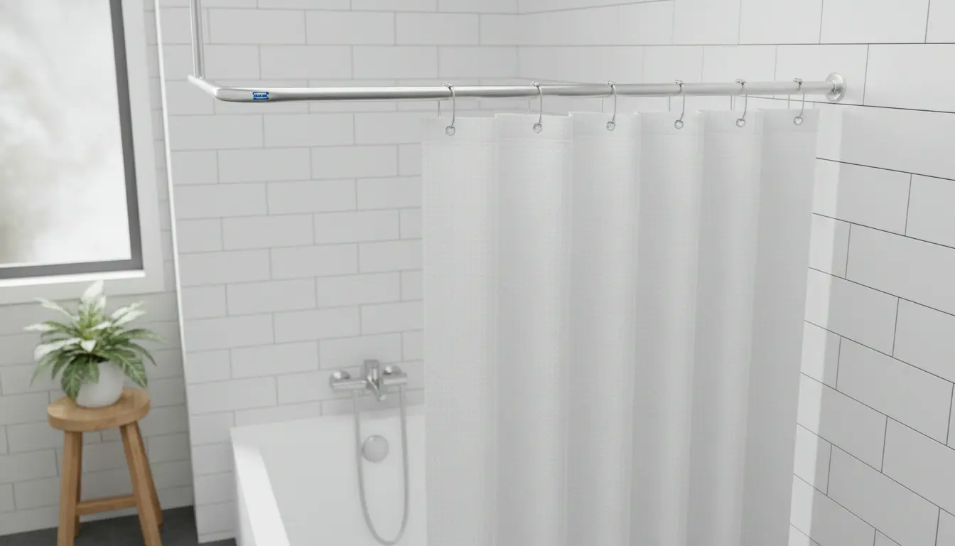 Douchegordijnstang hoek zonder boren ikea