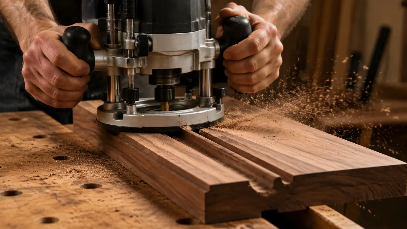 Hardhout frezen met bovenfrees