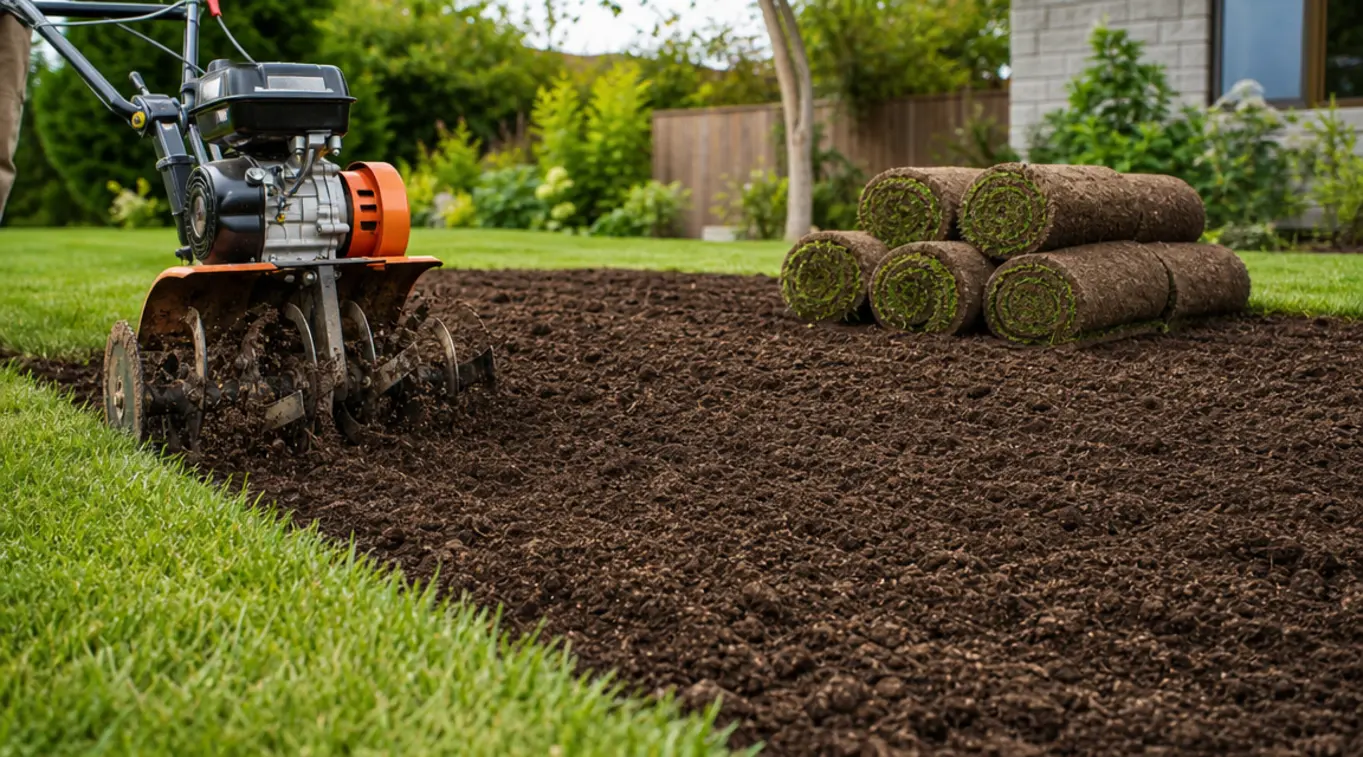 Grond frezen voor graszoden